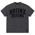 A dark gray acid-wash t-shirt with 'BRIINX BOXING' printed in black across the chest, on a light gray background.